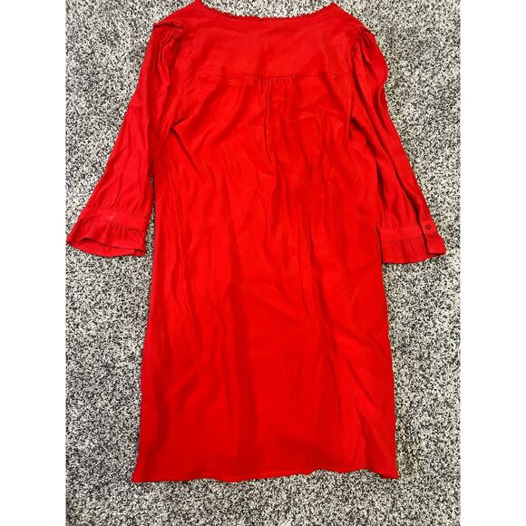ba&sh Track Grenadine Lady‎ Dress Long Sleeve V Neck Shift Dress 1 Womens S Red - Picture 9 of 10